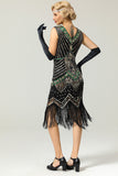 Königsblau Glitter Fransen Gatsby 1920er Jahre Flapper Kleid