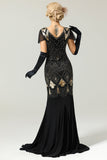 Burgund lange 1920er Jahre Pailletten Flapper Formal Kleid