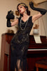 Laden Sie das Bild in den Galerie-Viewer, Schwarzes Party Pailletten 1920er Jahre Kleid
