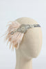 Laden Sie das Bild in den Galerie-Viewer, Rouge 1920er Jahre Perlen Pailletten Stirnband mit Feder