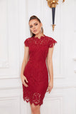 Rotes Bodycon-Spitzenkleid