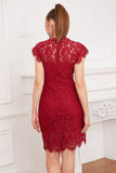 Rotes Bodycon-Spitzenkleid