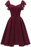 Sweetheart Burgund Cocktail Party Kleid