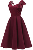 Sweetheart Burgund Cocktail Party Kleid