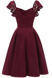 Sweetheart Burgund Cocktail Party Kleid