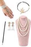 Flapper Golden/Silber Accessoires Set aus den 1920er Jahren