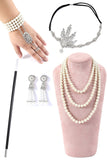 Flapper Golden/Silber Accessoires Set aus den 1920er Jahren