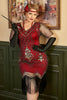 Laden Sie das Bild in den Galerie-Viewer, Übergröße 1920er Gatsby Pailletten Fransen Paisley Flapper Kleid