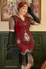 Laden Sie das Bild in den Galerie-Viewer, Übergröße 1920er Gatsby Pailletten Fransen Paisley Flapper Kleid