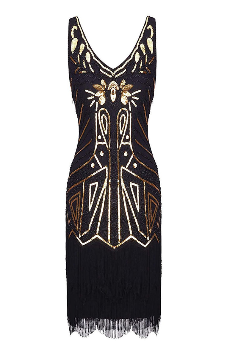 Laden Sie das Bild in den Galerie-Viewer, Burgundy Ärmelloses Kleid aus den 1920er Jahren mit V-Ausschnitt