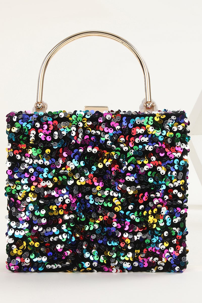 Pailletten Schwarz Ball Handtasche