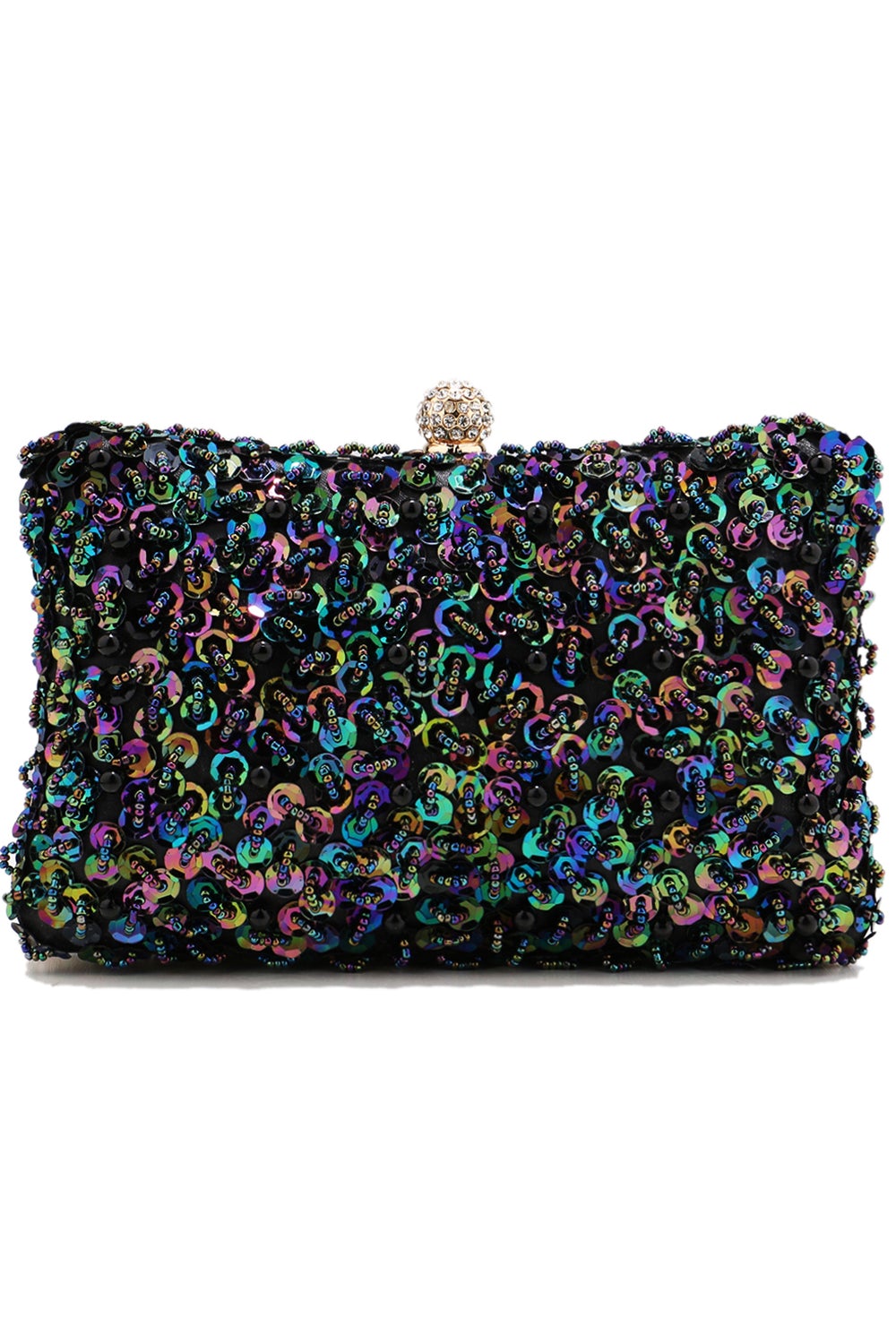 Schwarze Pailletten Party Handtasche