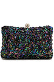 Schwarze Pailletten Party Handtasche