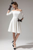 Laden Sie das Bild in den Galerie-Viewer, Schulterfreies weißes Midi-Kleid