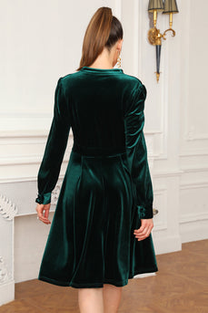Dunkelgrünes Partykleid aus Samt