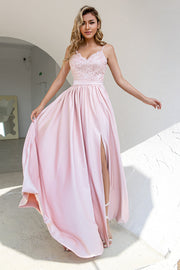 Blush Pailletten Ballkleid mit Schlitz