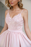 Blush Pailletten Ballkleid mit Schlitz