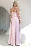 Blush Pailletten Ballkleid mit Schlitz