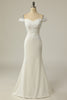 Laden Sie das Bild in den Galerie-Viewer, Meerjungfrau aus weißem Hochzeitskleid mit Applikation und Schultern