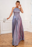 Glitzer Lila Langes Ballkleid