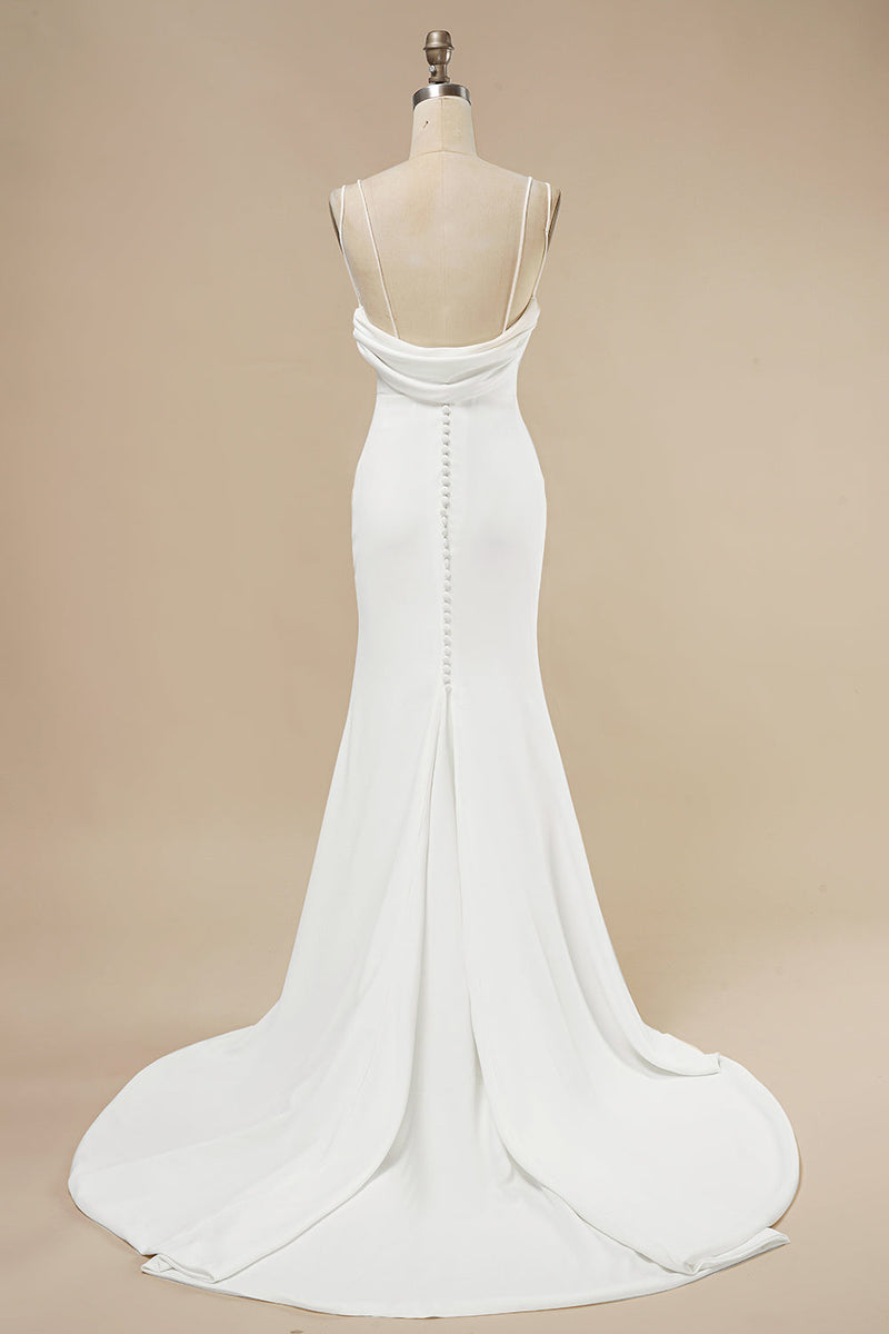 Laden Sie das Bild in den Galerie-Viewer, Meerjungfrau Boho Hochzeitskleid mit Rüschen